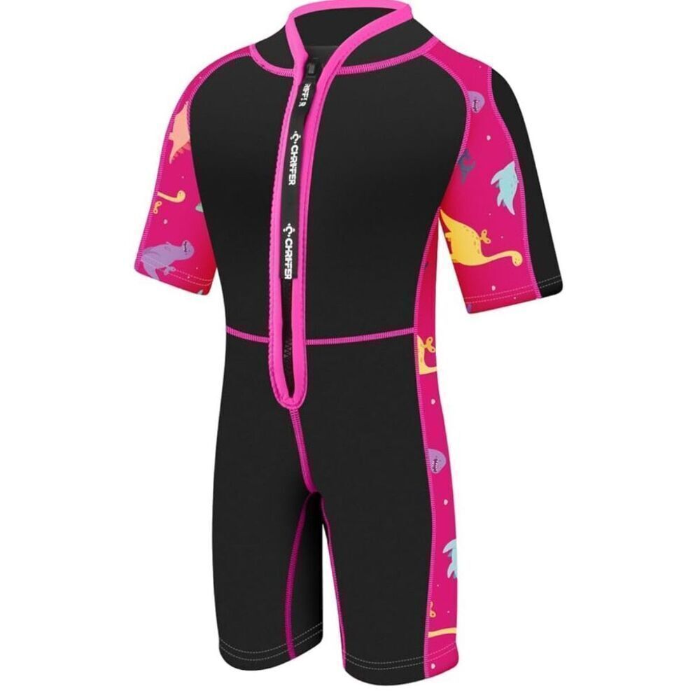 Chriffer Kids Wetsuit Front Zip 2mm Neoprene Thermal Short Sleeves shorts